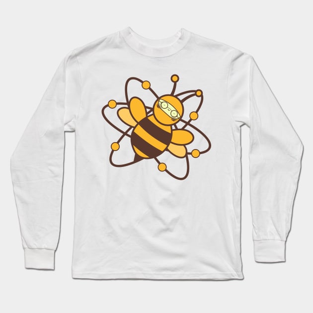 glasses lazy atomic bee funny character Long Sleeve T-Shirt by asepsarifudin09